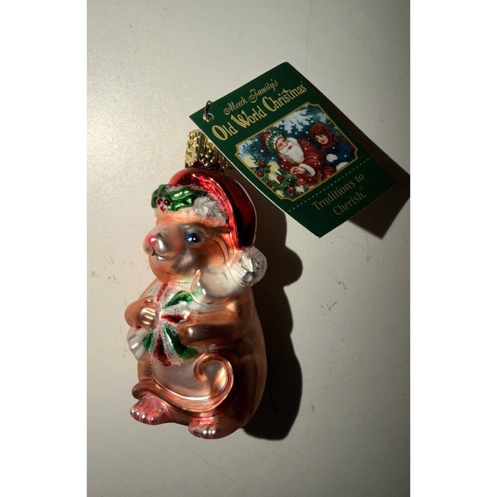 Vintage Mouse Old World Christmas Blown Glass Ornament - Brand New Open Box